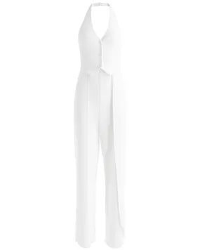 Rumi Off White Halter Neck Jumpsuit