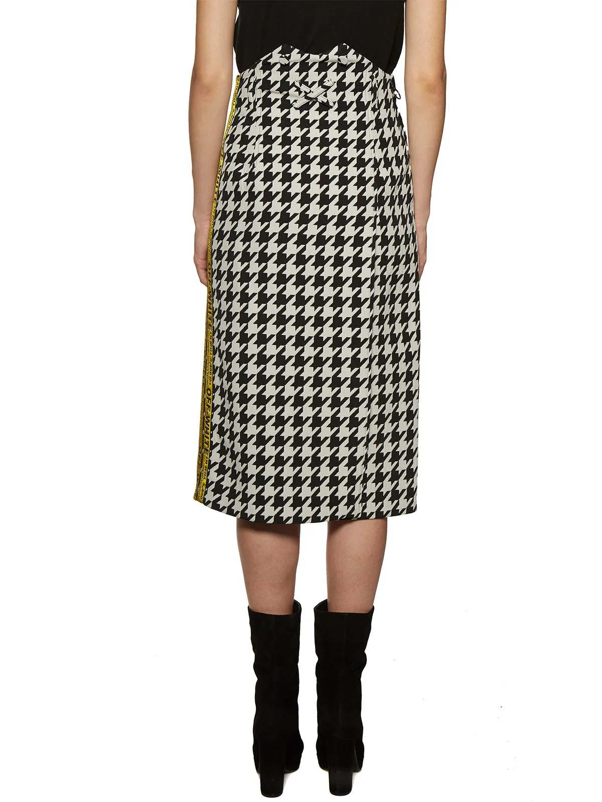 Off White Houndstooth Medium Skirt