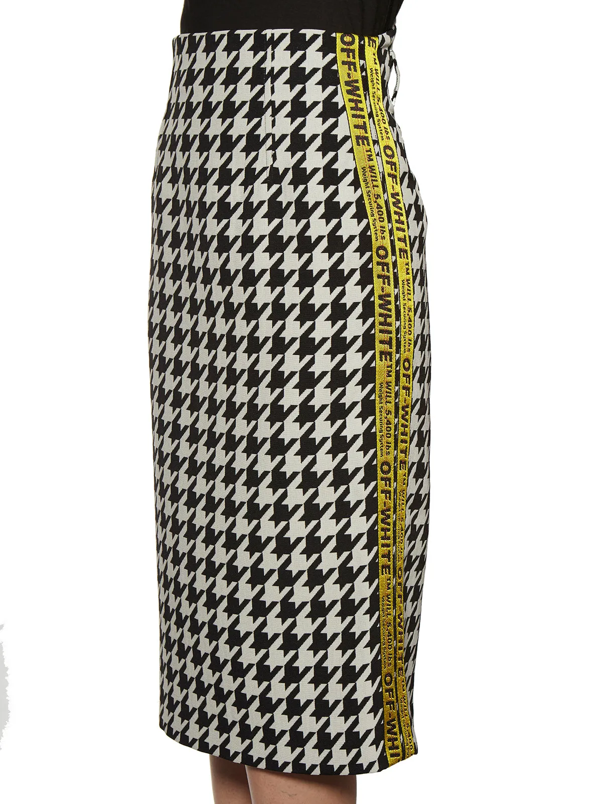 Off White Houndstooth Medium Skirt