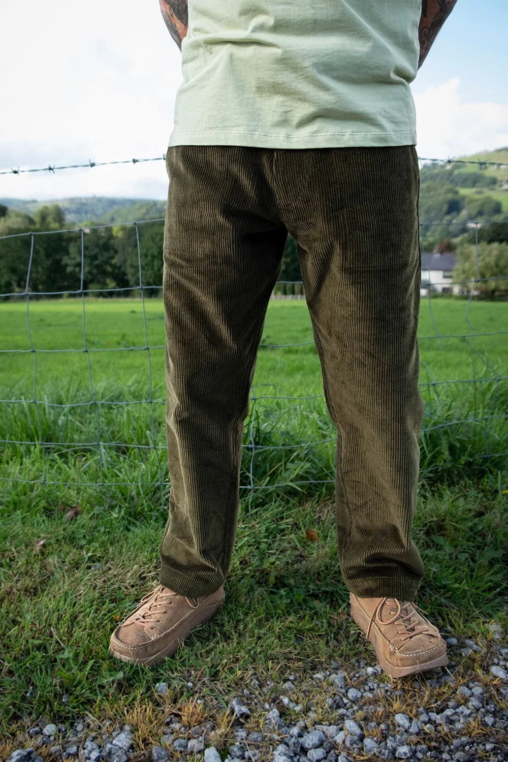 Olive Corduroy Fatigue Pants