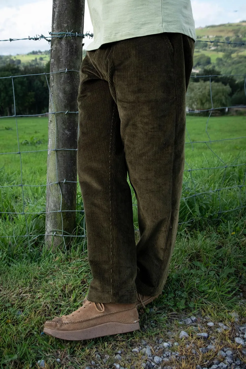 Olive Corduroy Fatigue Pants