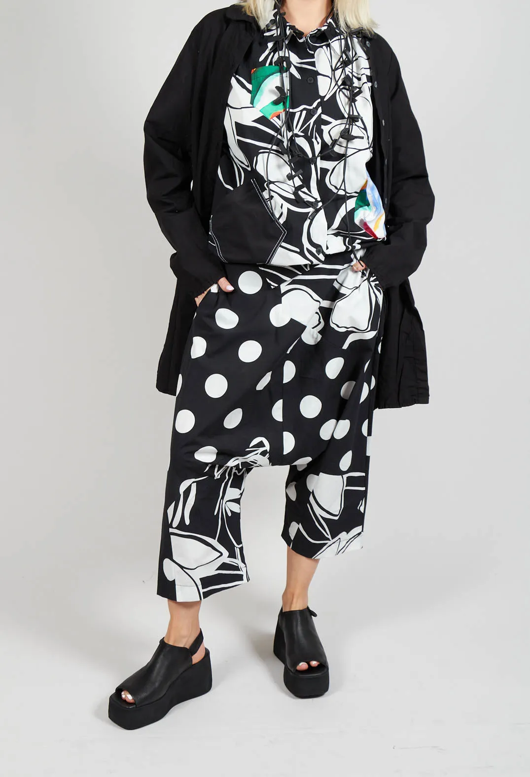 Original Black Polka Dot Drop-Crotch Pants