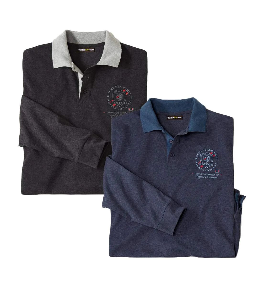 Mens Polo Shirts Pack of 2 Navy Black