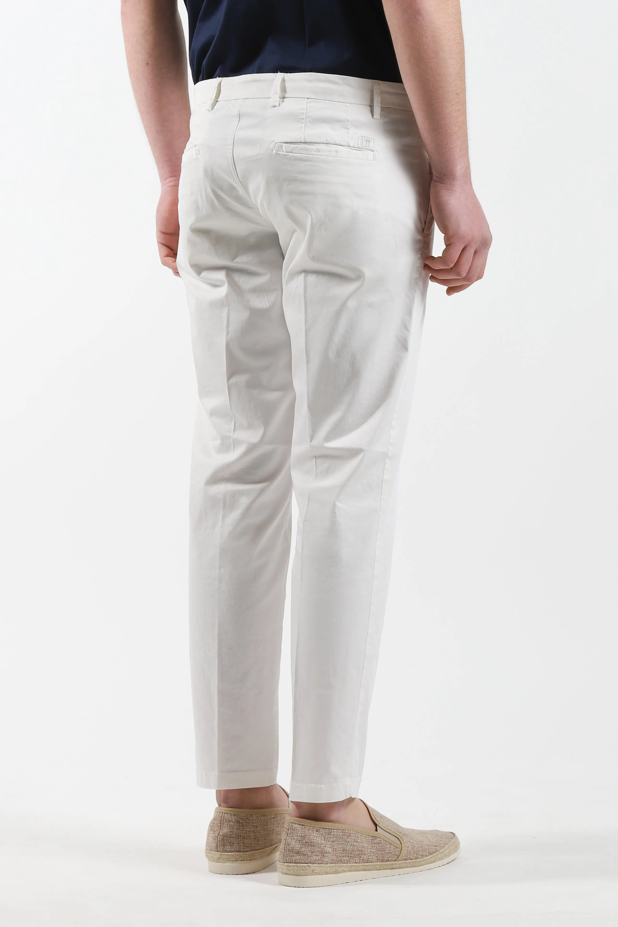 Cream Chinos Pants with American Pocket