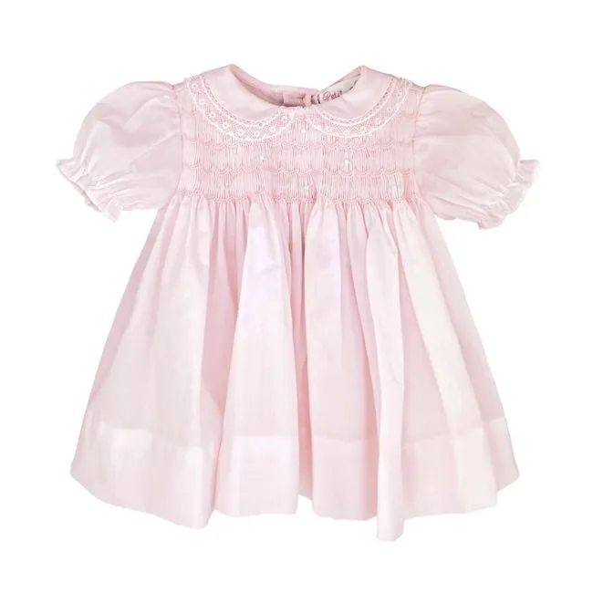 Petit Ami & Zubels Pink Smocked Lace Dress