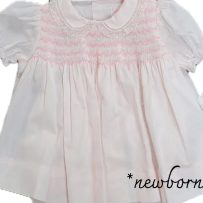 Petit Ami & Zubels Pink Smocked Lace Dress