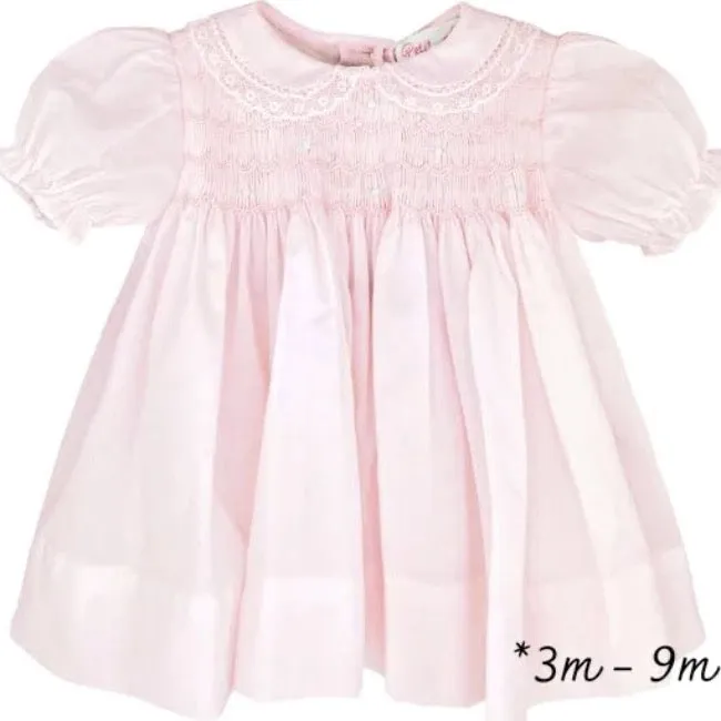 Petit Ami & Zubels Pink Smocked Lace Dress