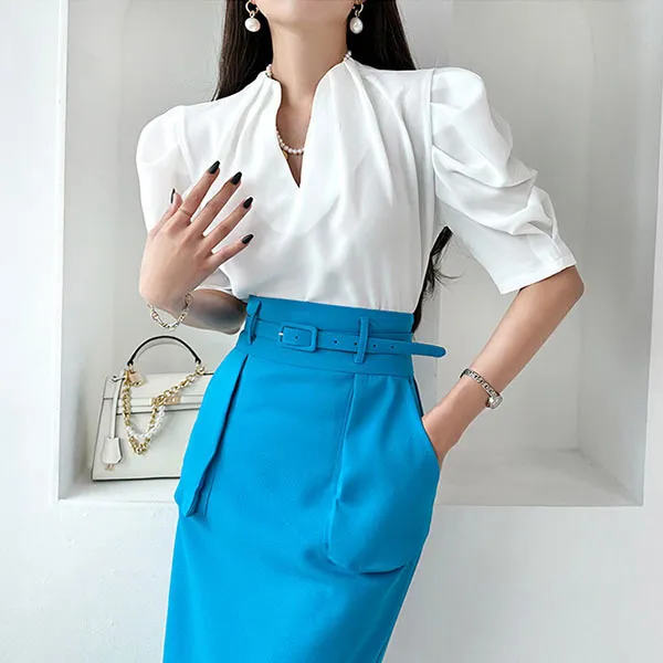 Plain Short Sleeves Party Style Office Style Elegant Style