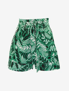 Suncoo Printed Cotton Shorts with Elastic Waist and Banny Model Belt