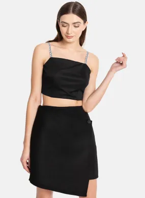 Slim Fit Sleeveless Midriff Shirt