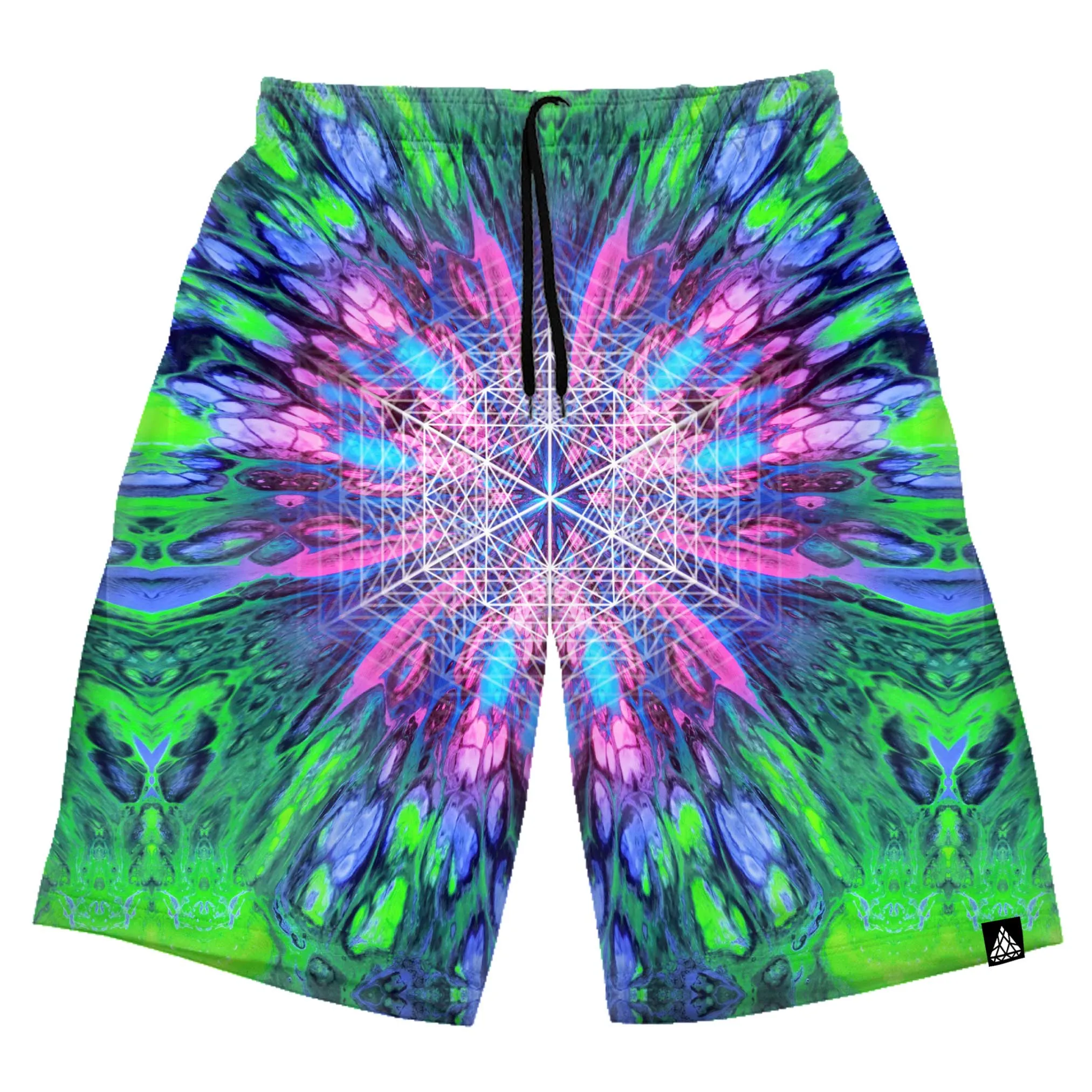 Psychedelic Portal Printed Shorts