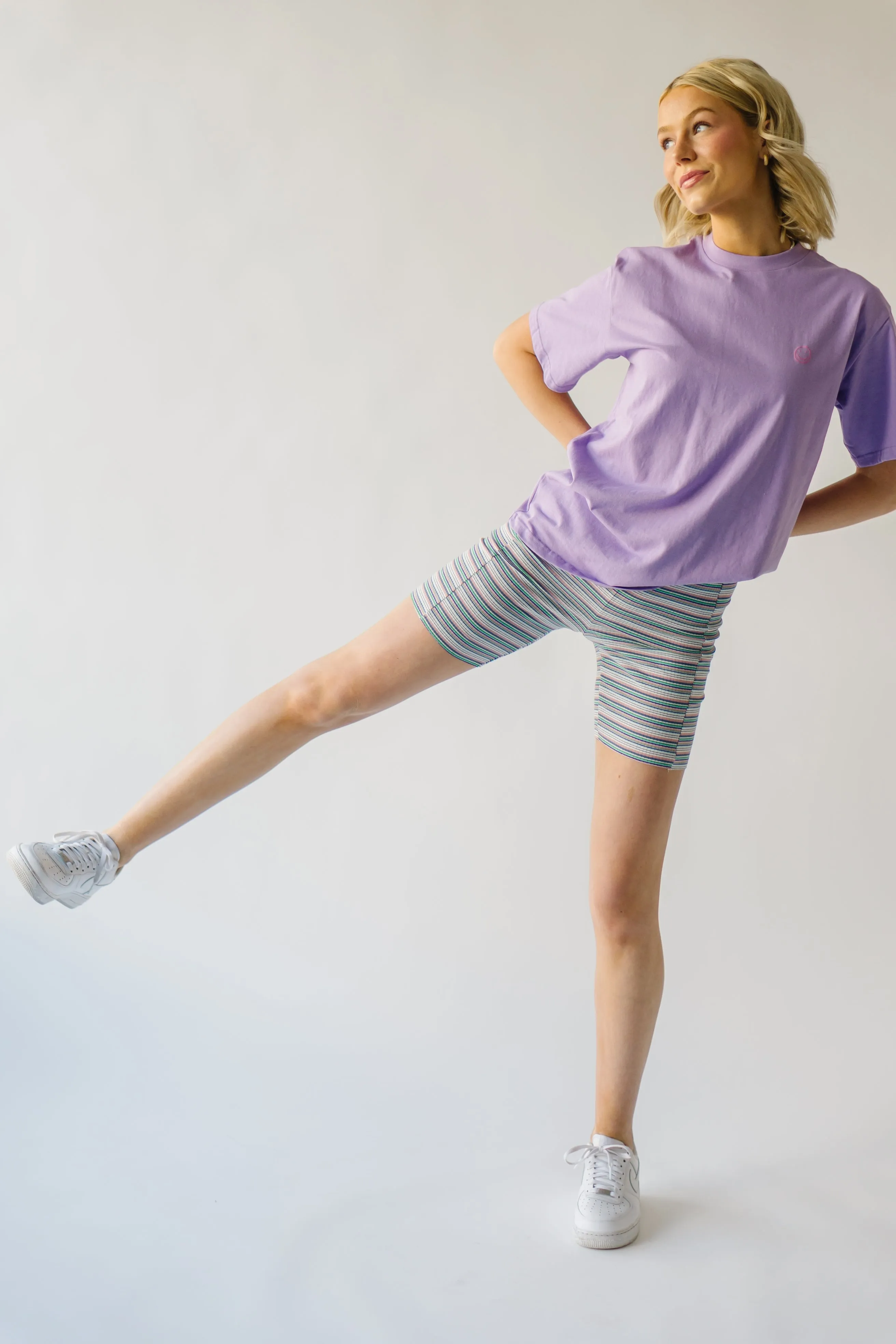 Striped Shorts in Purple