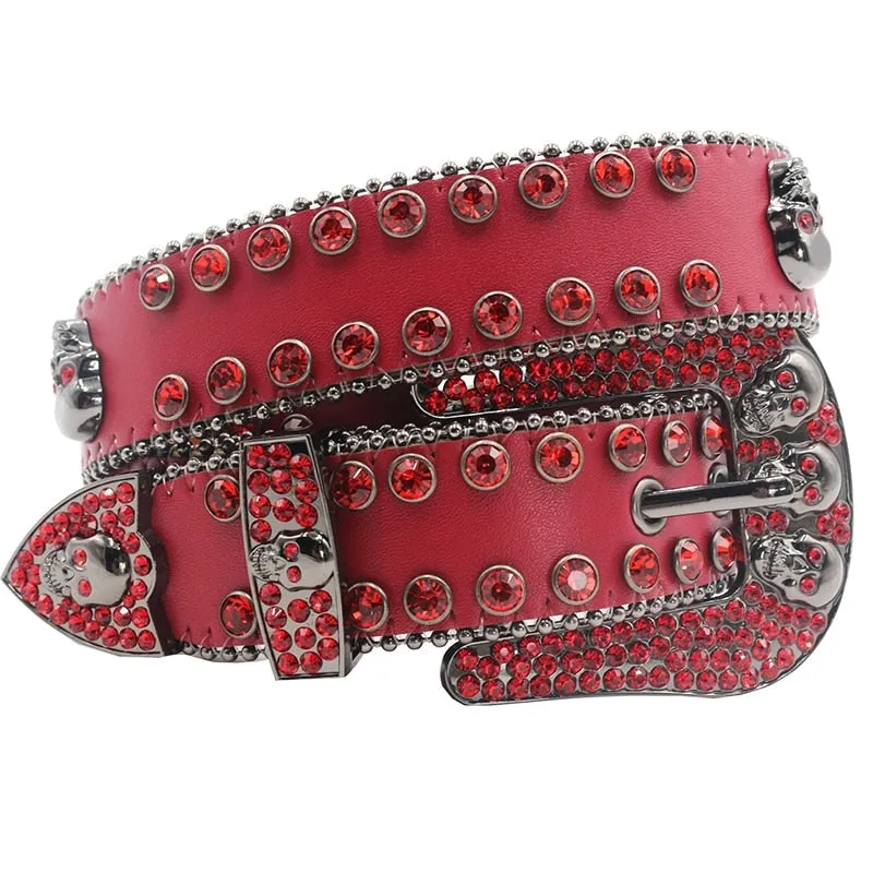 Red Rhinestone Crystal Belt