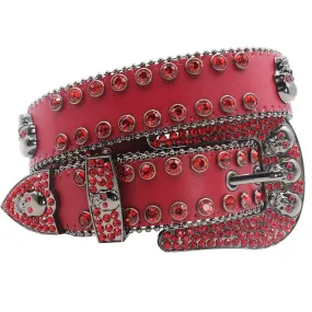 Red Rhinestone Crystal Belt