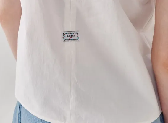 Cotton Short Sleeves Logo Shirts & Blouses from RONRON