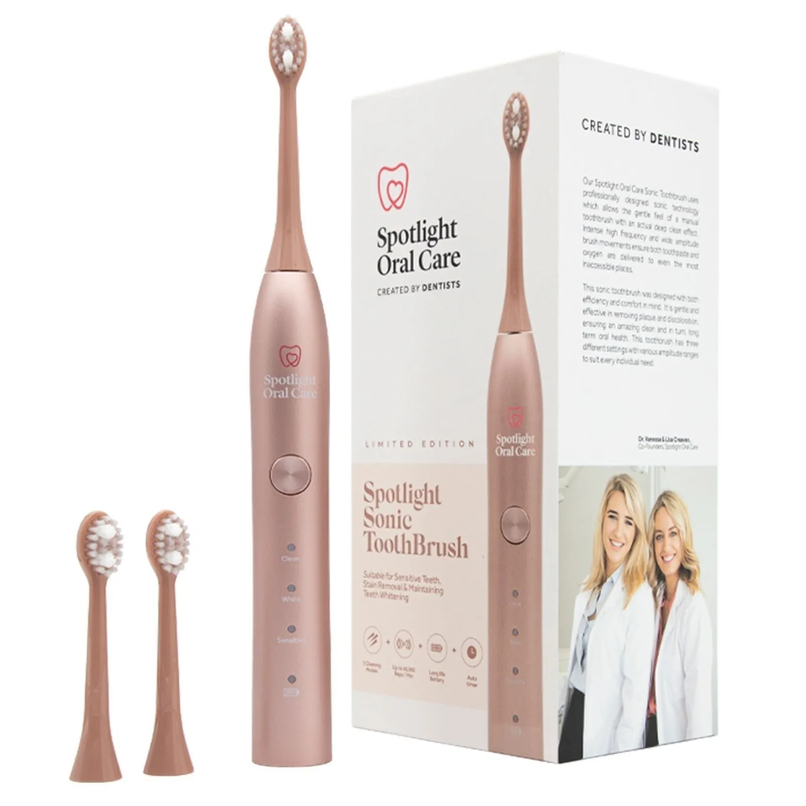 Rose Gold Sonic Toothbrush by Spotlight Oral Care