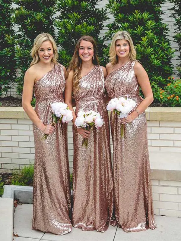 One Shoulder Bridesmaid Dresses, BG164