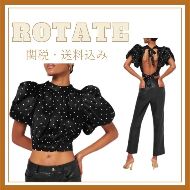 ROTATE Dots Puff Sleeves Shirts & Blouses