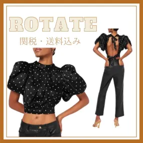 ROTATE Dots Puff Sleeves Shirts & Blouses