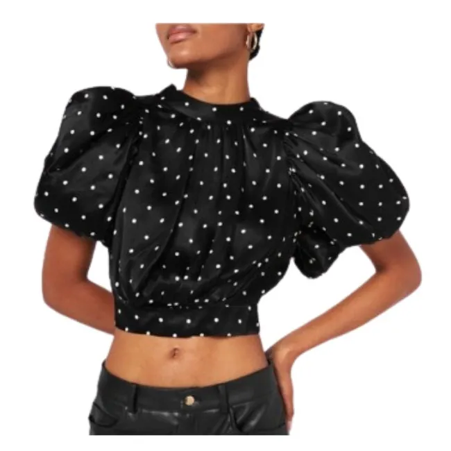 ROTATE Dots Puff Sleeves Shirts & Blouses