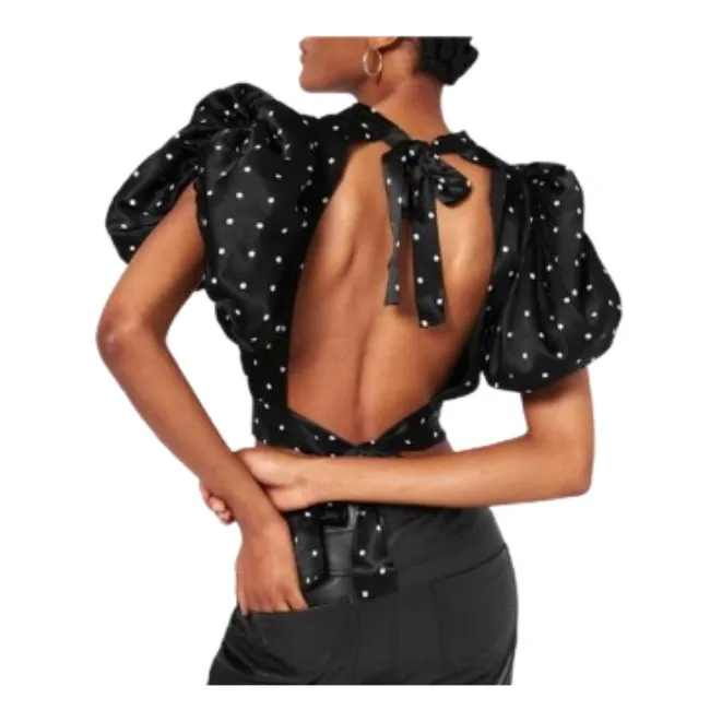 ROTATE Dots Puff Sleeves Shirts & Blouses