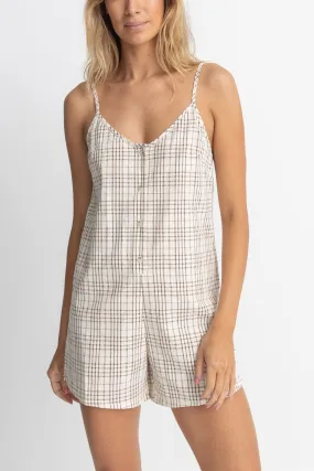 Rumi Natural Check Romper