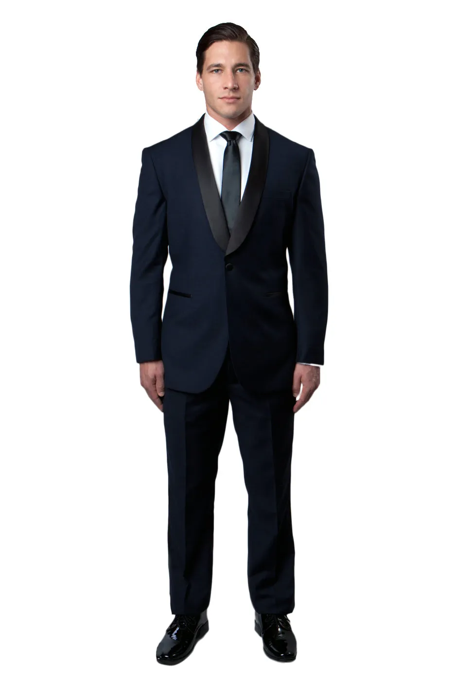 Slim Fit Prom Tuxedos For Men with Satin Peak Lapel