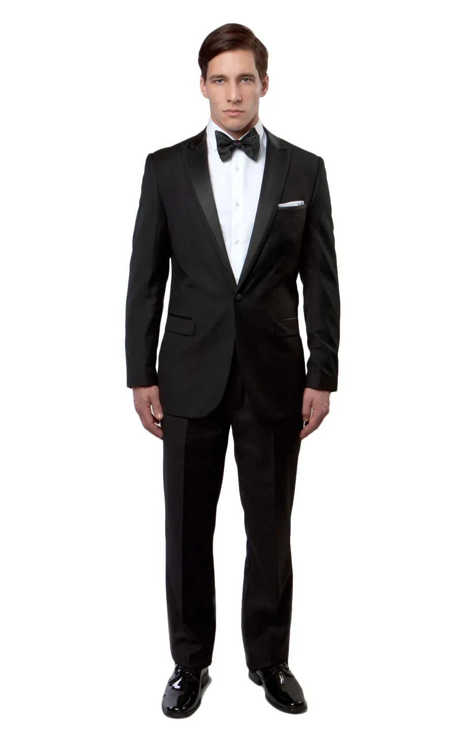 Slim Fit Prom Tuxedos For Men with Satin Peak Lapel and Trim