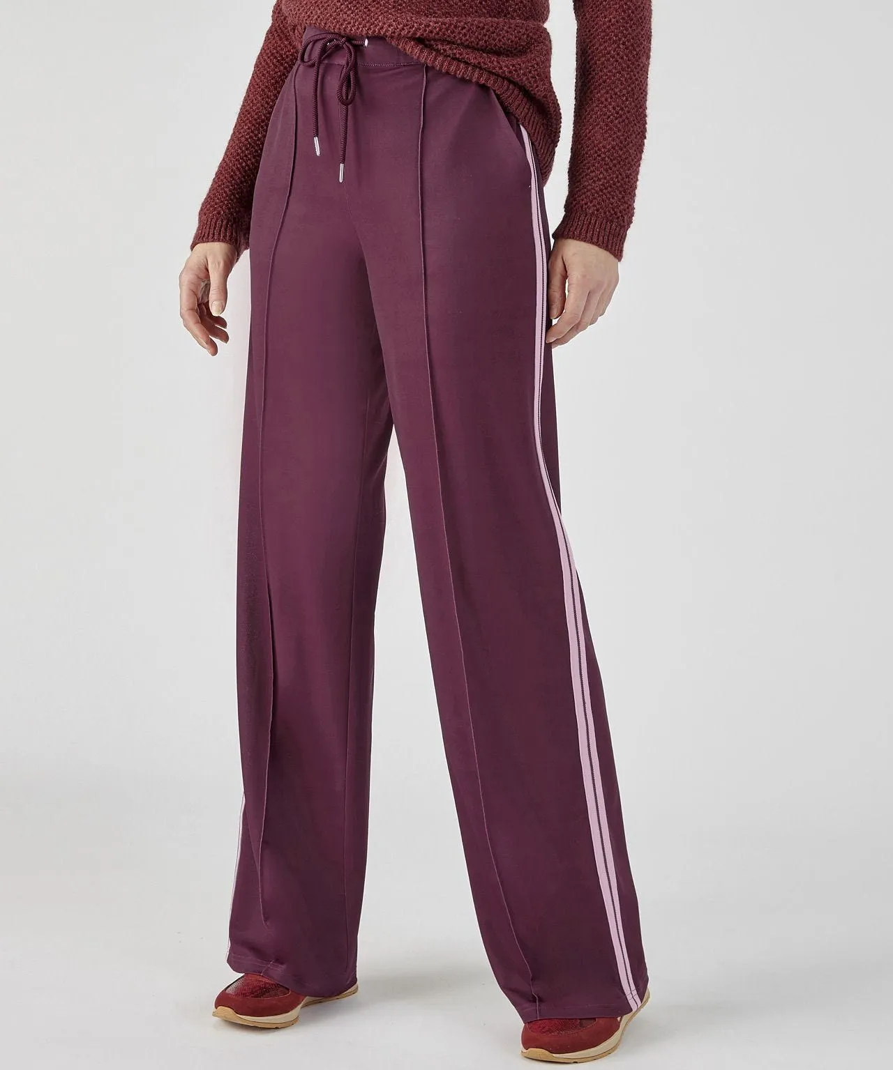 Wide-leg Trousers Side Stripe