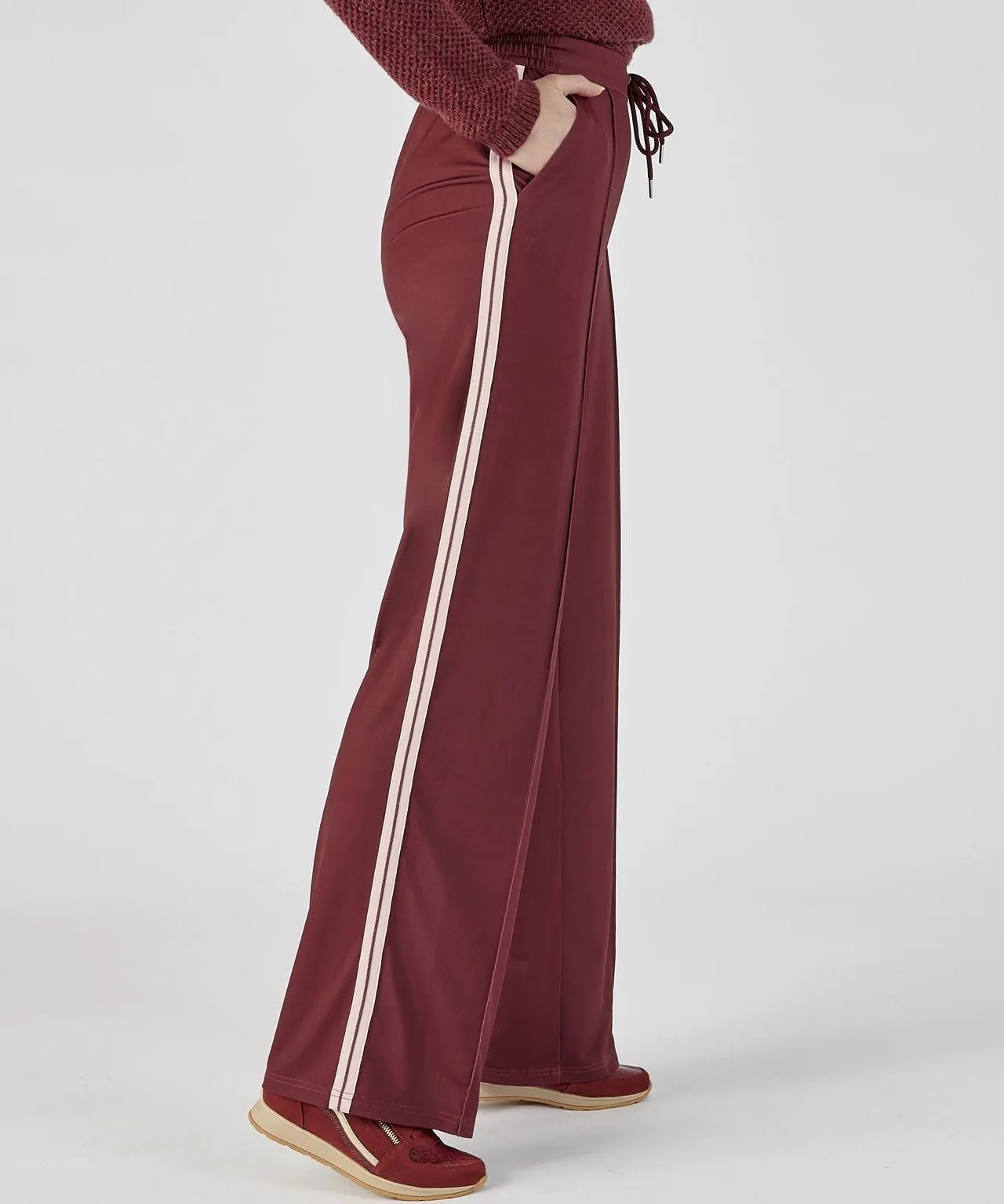 Wide-leg Trousers Side Stripe