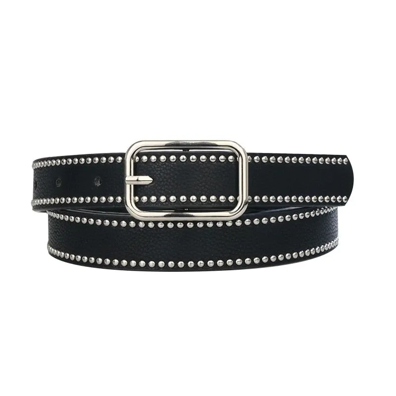 Personality Punk Rivet Leather Belt