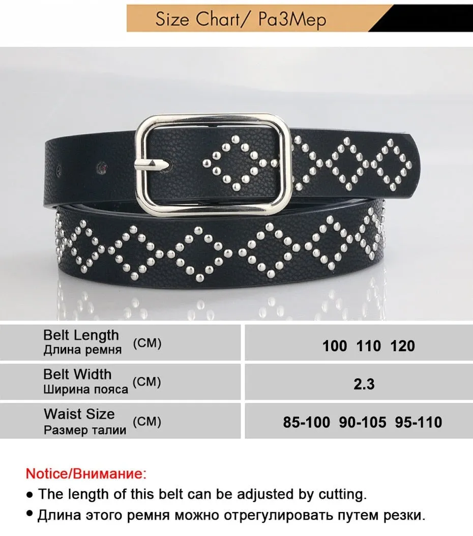 Personality Punk Rivet Leather Belt