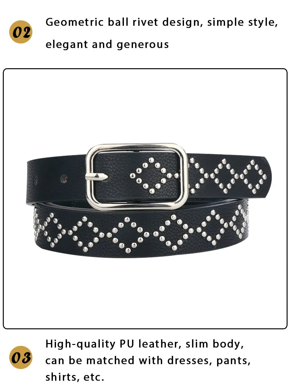 Personality Punk Rivet Leather Belt