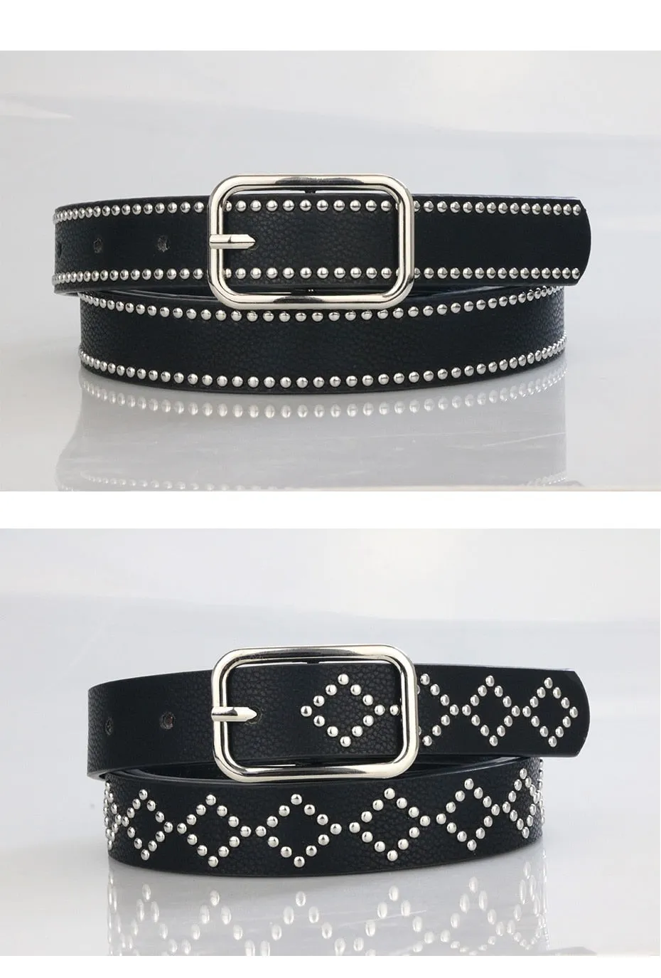 Personality Punk Rivet Leather Belt