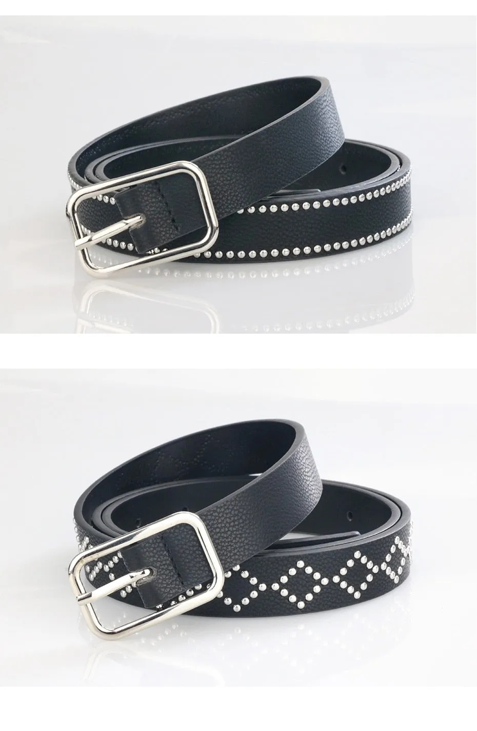 Personality Punk Rivet Leather Belt