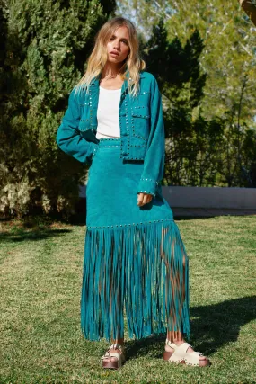 Skirts Real Suede Studded Fringe Skirt Warehouse