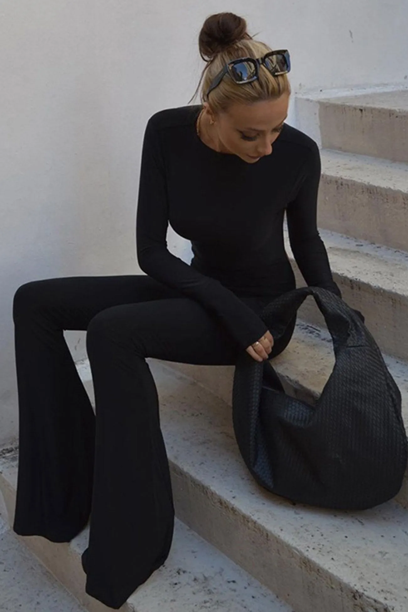 Sleek Black Backless Wide Leg Jumpsuits