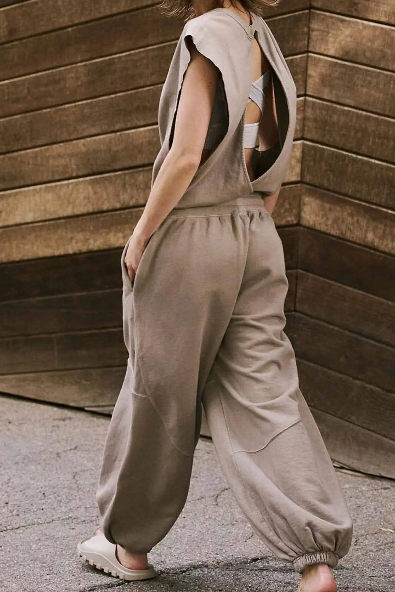 Sleeveless Cutout Drawstring Jumpsuit with Long Pants