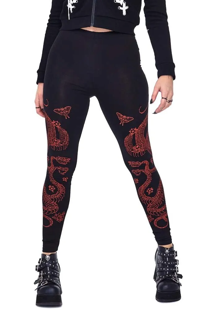 90s Snake Skeleton Leggings