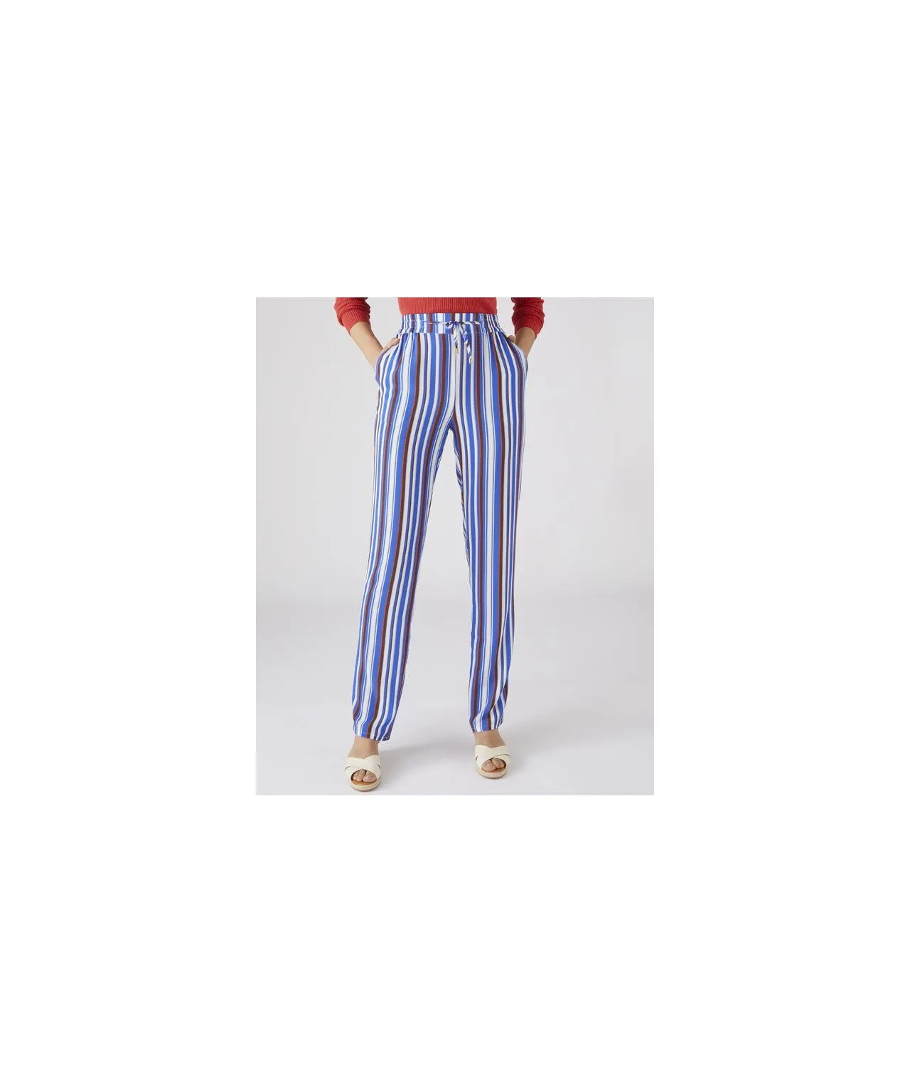 Striped Straight Leg Trousers