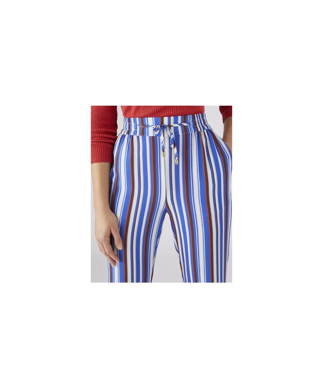 Striped Straight Leg Trousers