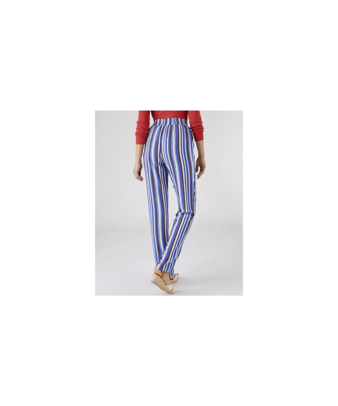 Striped Straight Leg Trousers