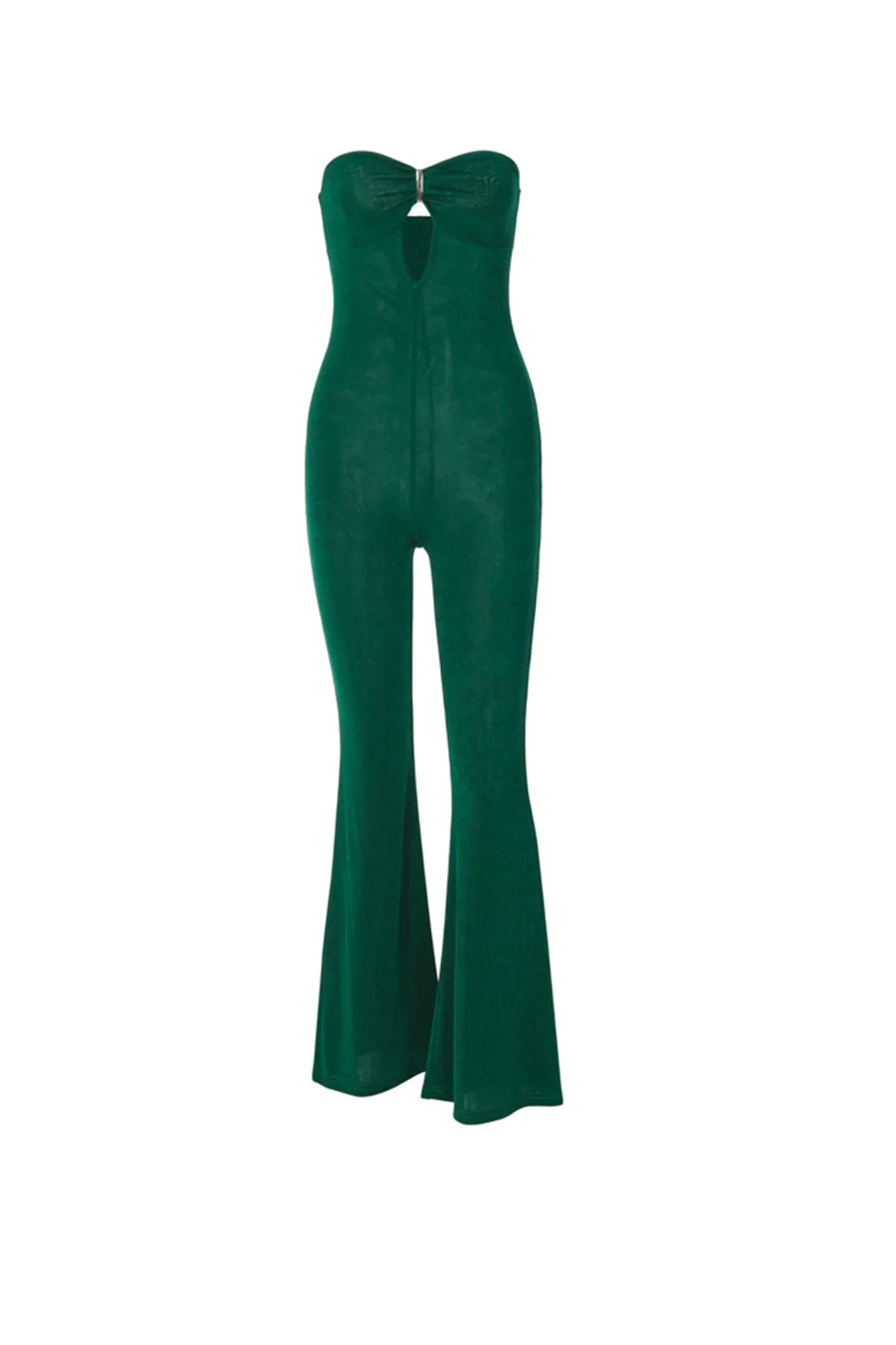 Strapless Jumpsuits Long Pants Flares Cutout