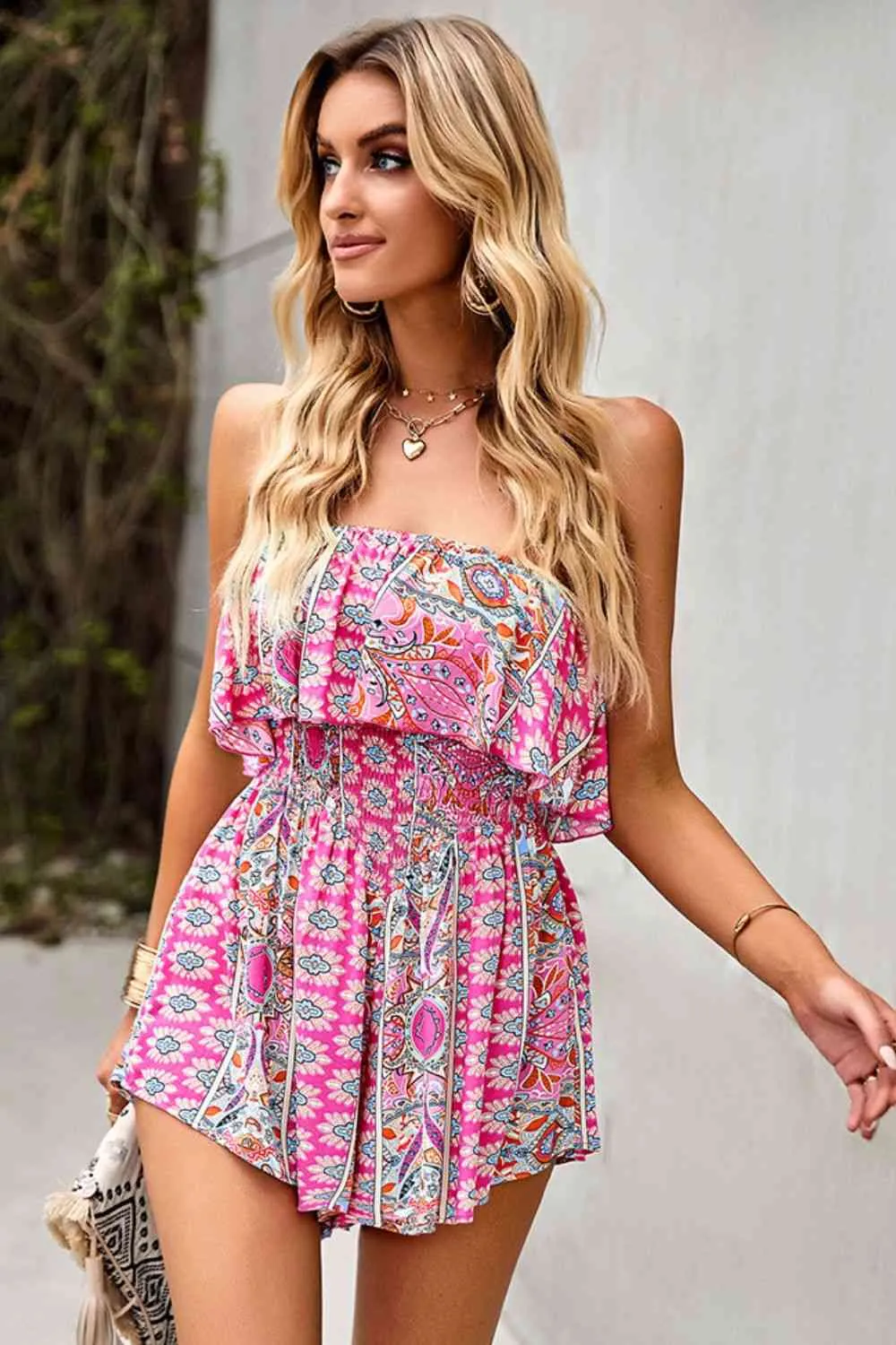 Smocked Strapless Romper