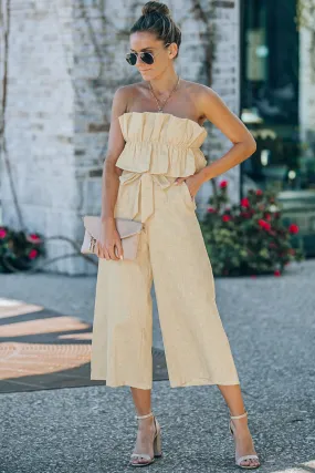 Celine Strapless Wide Leg Jumpsuit