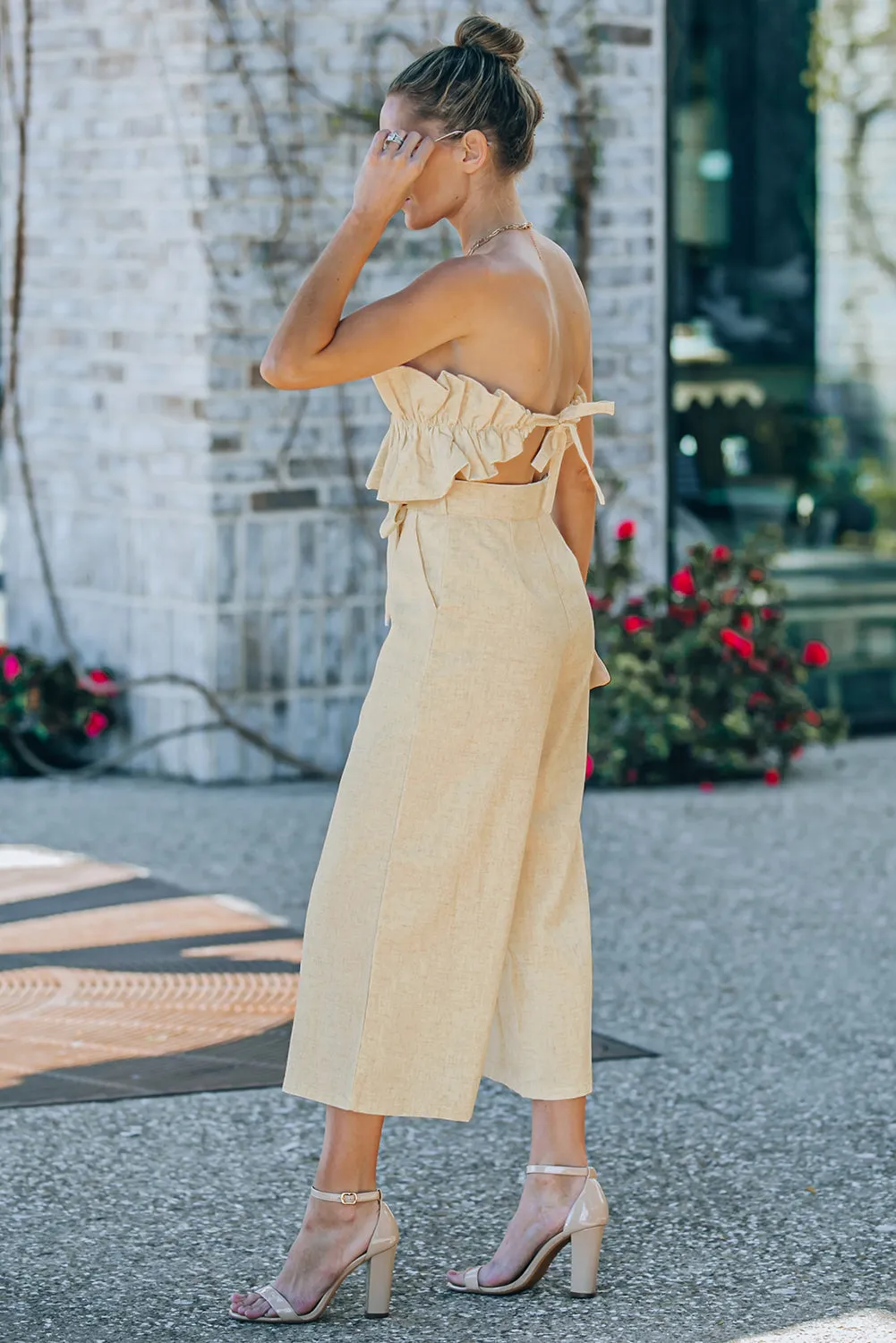 Celine Strapless Wide Leg Jumpsuit