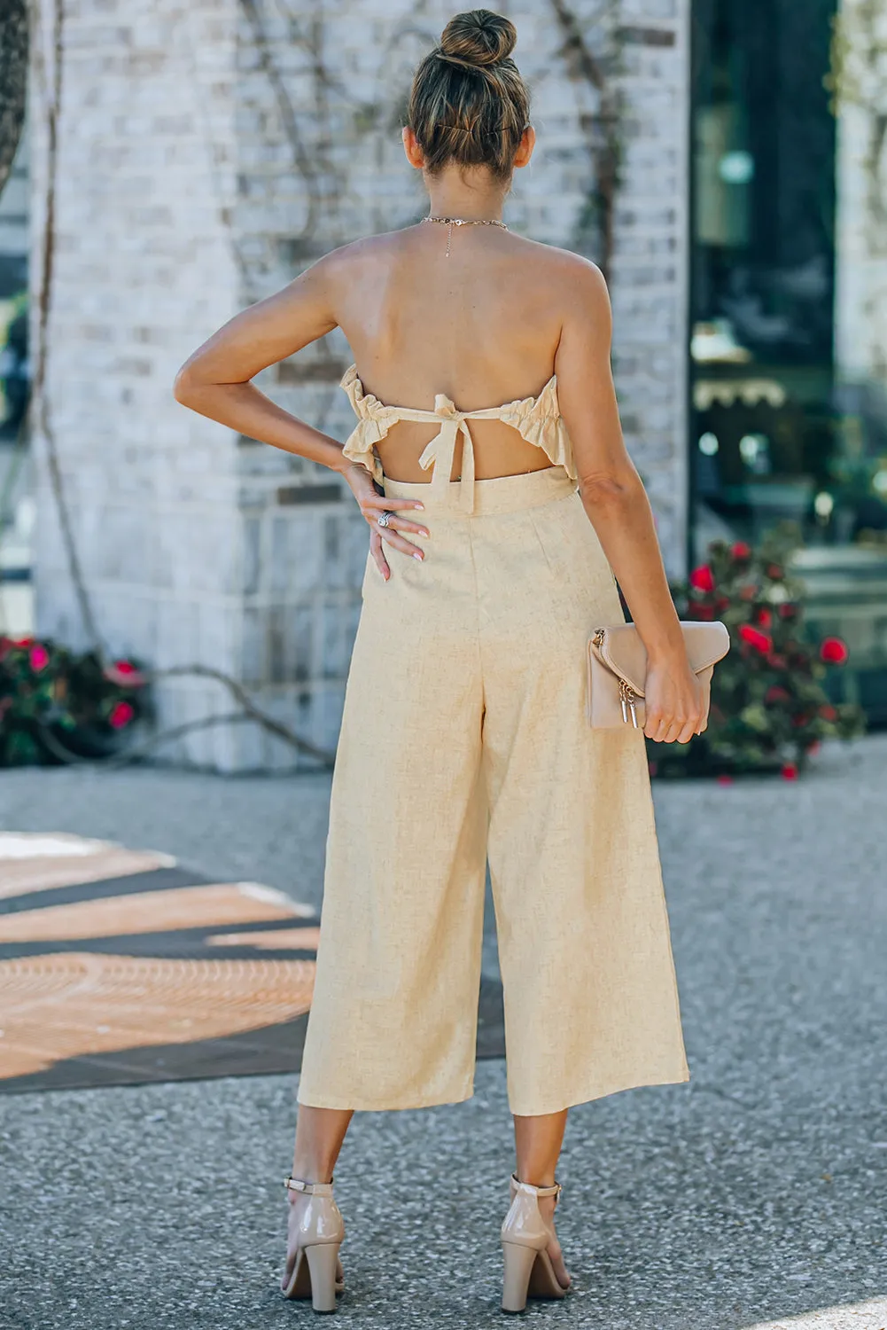 Celine Strapless Wide Leg Jumpsuit