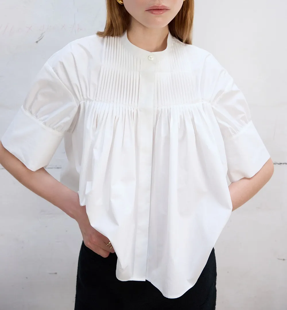 Plain Short Sleeves Elegant Style