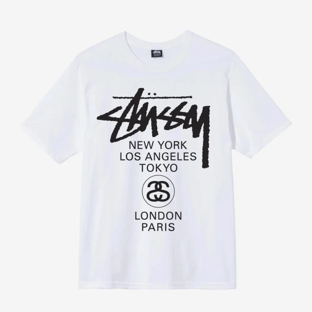 Street Style Unisex STUSSY Logo Skater Style T-Shirts