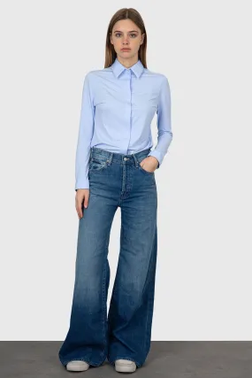 Mother Jeans: The Ditcher Roller Sneak in Superior Blu Medio for Women